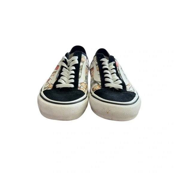 Vans Black and White Old Skool Sneakers with Floral Design Size 8 Woman’s - Picture 4 of 14